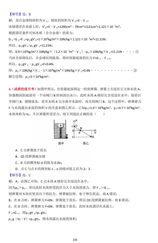 初中物理浮力如何计算(利用浮沉条件求浮力)